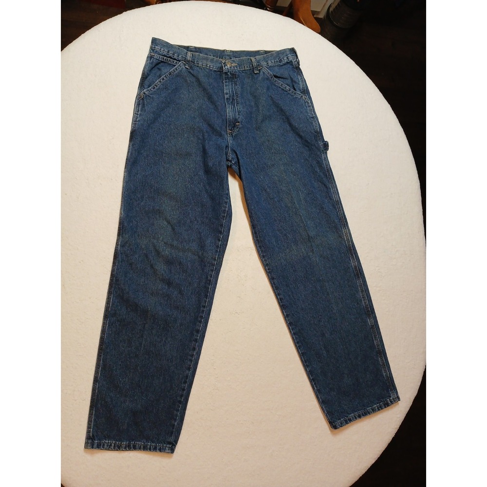 Vtg Wrangler Hero Originals Carpenter Jeans Mens 34x32 Blue Denim Workwear Y2K